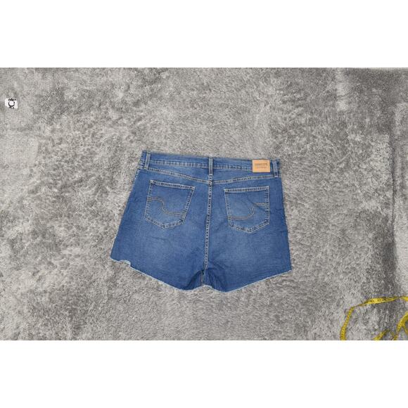 Signature Levi's Blue Bermuda Shorts Plus Size 18 Zip High Rise Heritage Denim - Picture 7 of 8